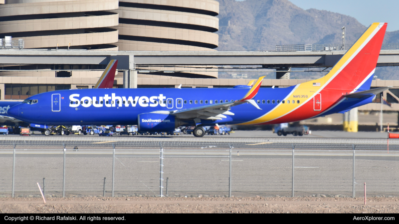 Photo of N8535S - Southwest Airlines Boeing 737-800 at PHX on AeroXplorer Aviation Database