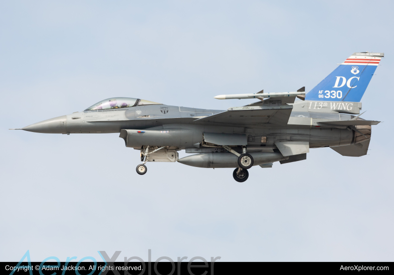 Photo of 86-0330 - USAF - United States Air Force General Dynamics F-16 at ADW on AeroXplorer Aviation Database