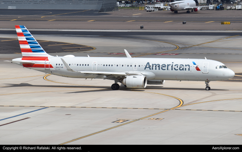 Photo of N447AN - American Airlines Airbus A321NEO at PHX on AeroXplorer Aviation Database