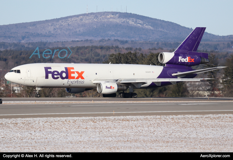 Photo of N304FE - FedEx  McDonnell Douglas DC-10 at MHT on AeroXplorer Aviation Database
