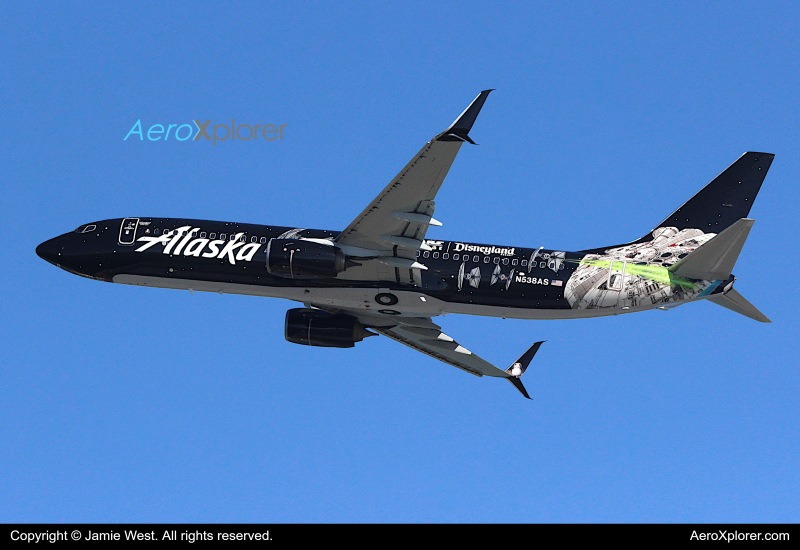 Photo of N538AS - Alaska Airlines Boeing 737-800 at SFO on AeroXplorer Aviation Database