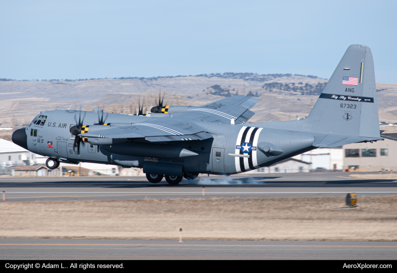 Photo of 96-7323 - USAF - United States Air Force Lockheed C-130H Hercules at BIL on AeroXplorer Aviation Database