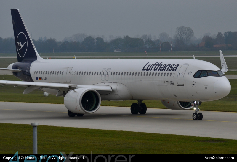 Photo of D-AIEI - Lufthansa Airbus A321NEO at MUC on AeroXplorer Aviation Database