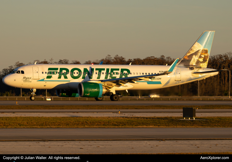 Photo of N384FR - Frontier Airlines Airbus A320NEO at MCO on AeroXplorer Aviation Database