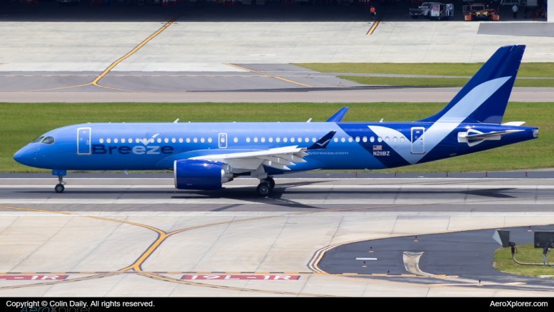 Photo of N211BZ - Breeze Airways Airbus A220-300 at TPA on AeroXplorer Aviation Database