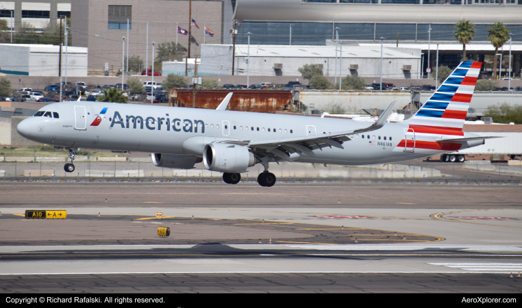 Photo of N461AN - American Airlines Airbus A321NEO at PHX on AeroXplorer Aviation Database