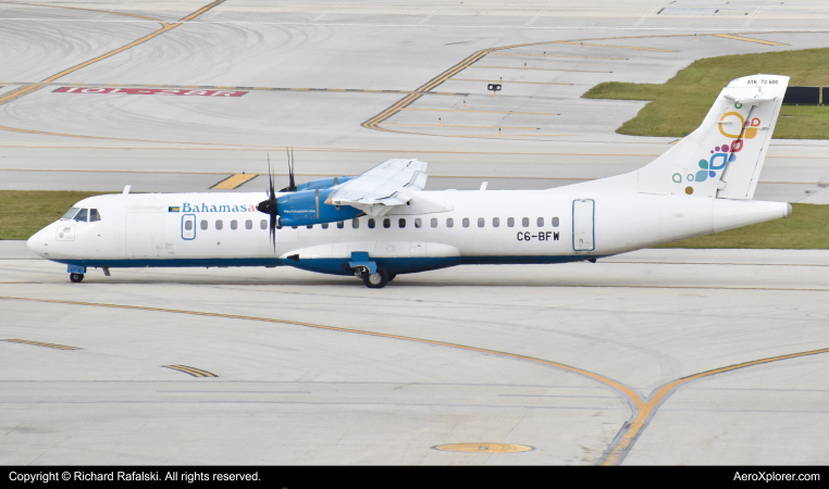 Photo of C6-BFW - Bahamasair ATR 72-600 at FLL on AeroXplorer Aviation Database