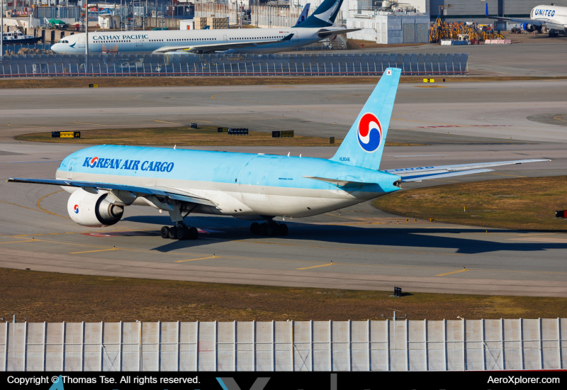 Photo of HL8046 - Korean Air Cargo Boeing 777-F at HKG on AeroXplorer Aviation Database