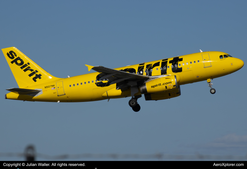 Photo of N507NK - Spirit Airlines Airbus A319 at MCO on AeroXplorer Aviation Database