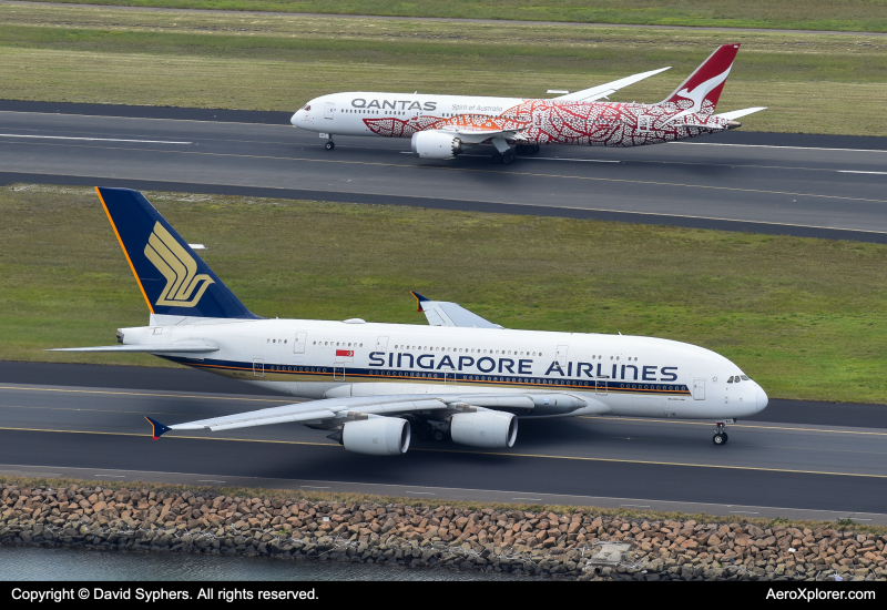 Photo of 9V-SKU - Singapore Airlines Airbus A380-800 at SYD on AeroXplorer Aviation Database