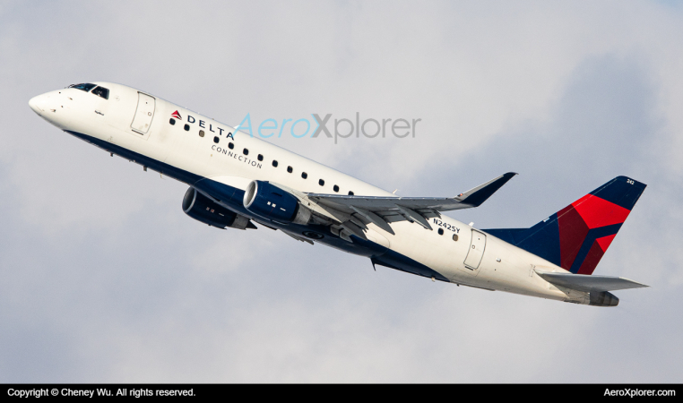 Photo of N242SY - Delta Connection Embraer E175 at DTW on AeroXplorer Aviation Database