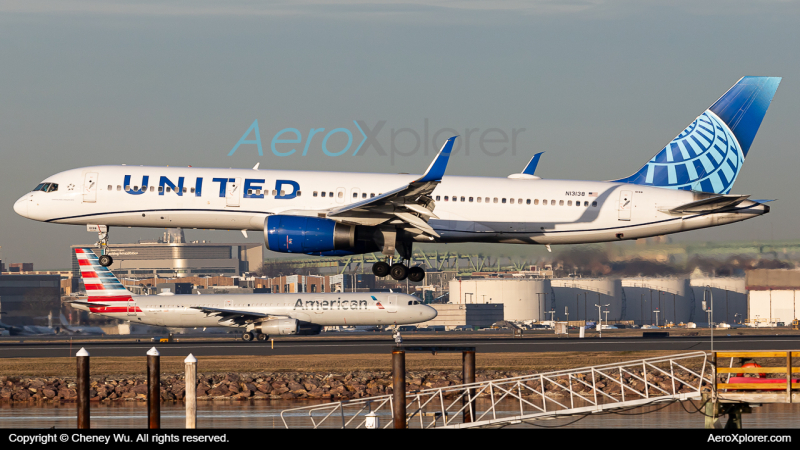Photo of N13138 - United Airlines Boeing 757-200 at BOS on AeroXplorer Aviation Database
