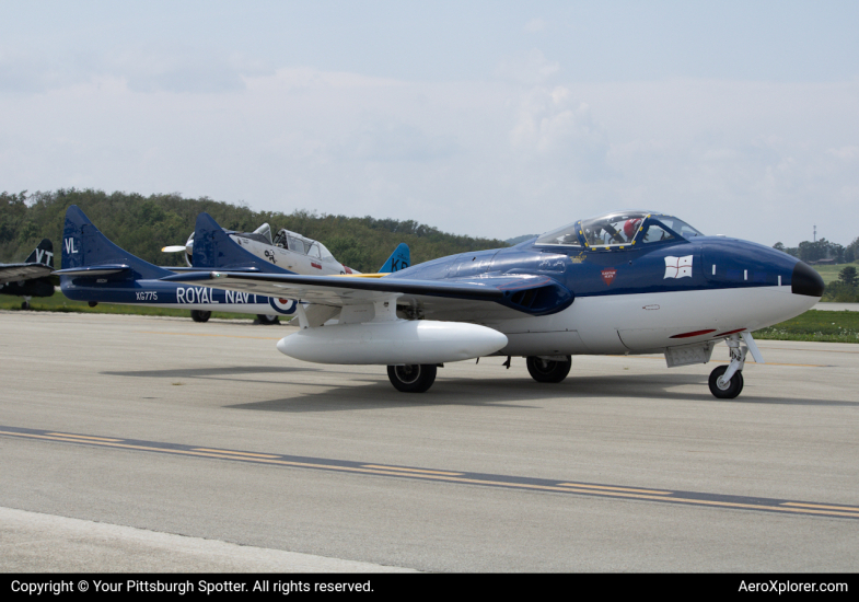 Photo of N115DH  - Private  De Havilland Vampire at LBE on AeroXplorer Aviation Database