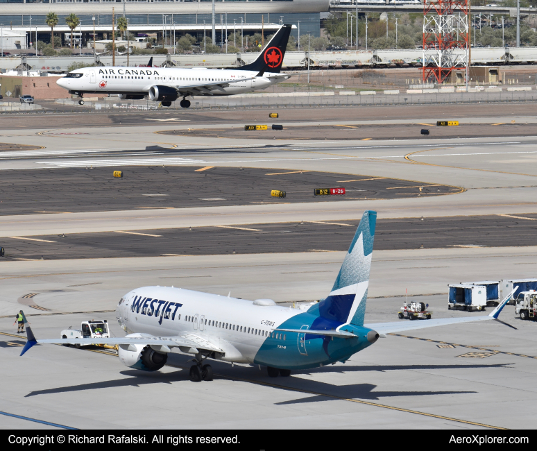 Photo of C-FBWS - WestJet Boeing 737 MAX 8 at PHX on AeroXplorer Aviation Database