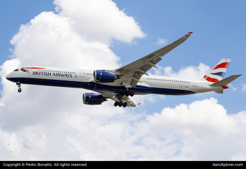 Photo of G-XWBG - British Airways Airbus A350-1000 at GRU on AeroXplorer Aviation Database
