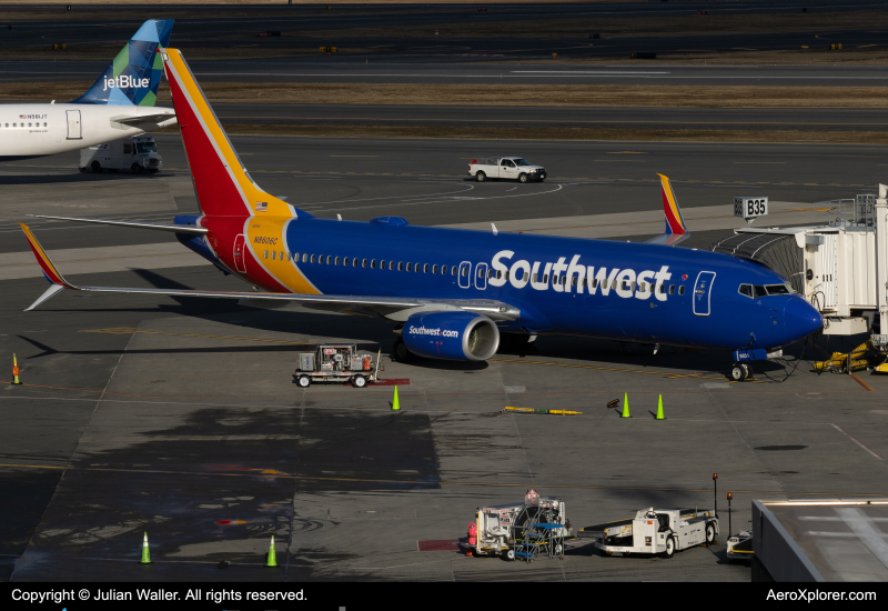 Photo of N8606C - Southwest Airlines Boeing 737-800 at BOS on AeroXplorer Aviation Database