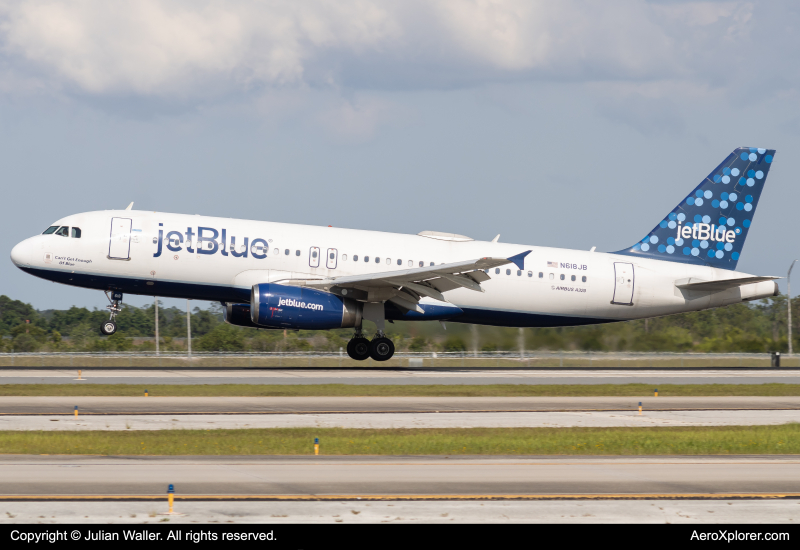 Photo of N618JB - JetBlue Airways Airbus A320 at MCO on AeroXplorer Aviation Database
