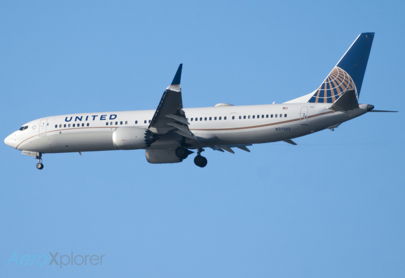 Photo of N37502 - United Airlines Boeing 737 MAX 9 at SFO on AeroXplorer Aviation Database