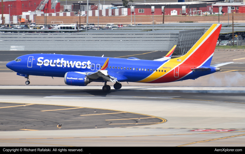 Photo of N8877Q - Southwest Airlines Boeing 737 MAX 8 at PHX on AeroXplorer Aviation Database