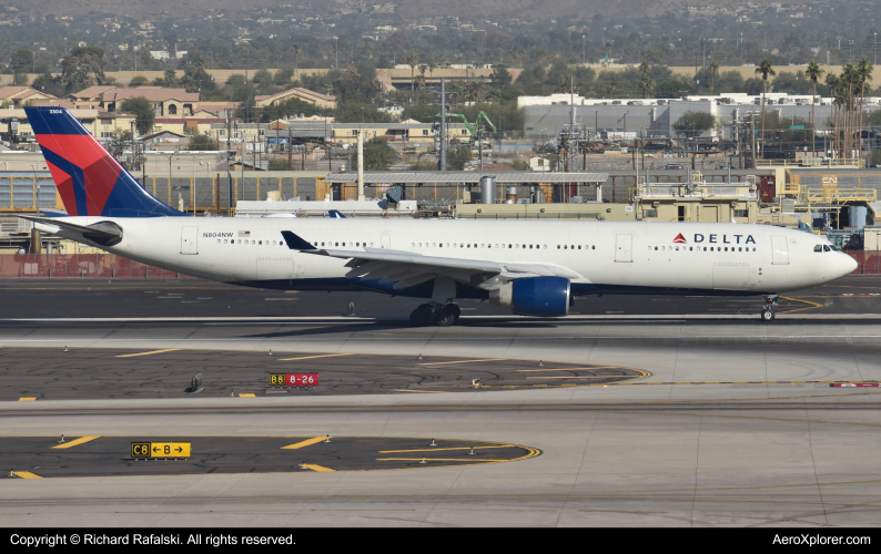 Photo of N804NW - Delta Airlines Airbus A330-300 at PHX on AeroXplorer Aviation Database