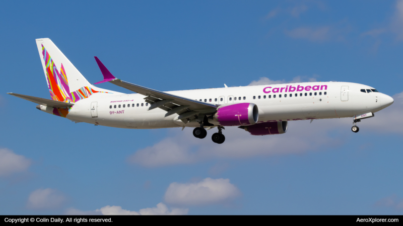 Photo of 9Y-ANT - Caribbean Airlines Boeing 737 MAX 8 at MIA on AeroXplorer Aviation Database