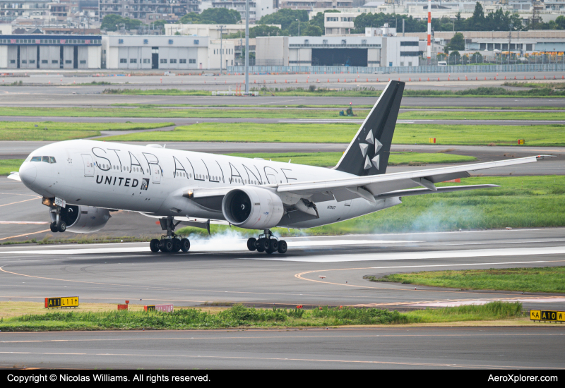 Photo of N78017 - United Airlines Boeing 777-200ER at HND on AeroXplorer Aviation Database