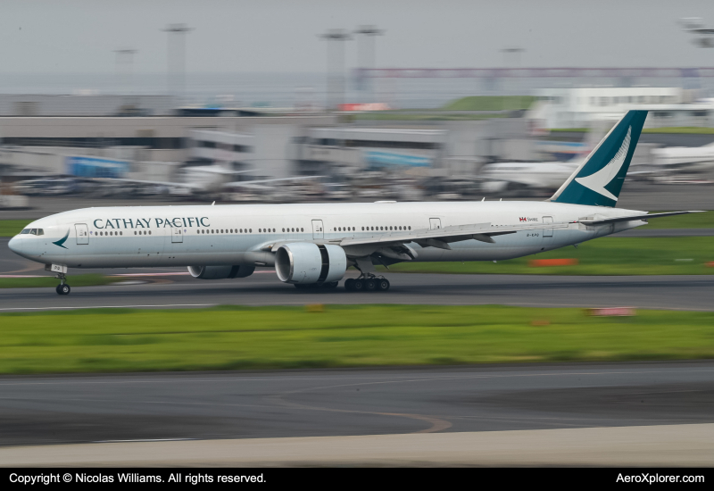 Photo of B-KPQ - Cathay Pacific Boeing 777-300ER at HND on AeroXplorer Aviation Database