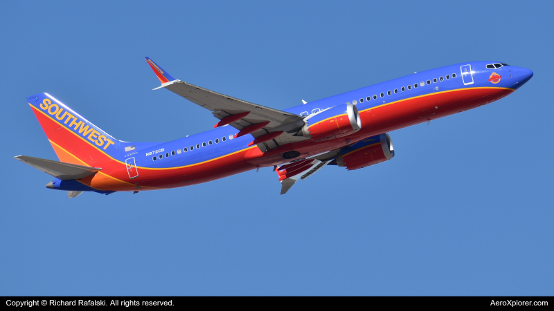 Photo of N872CB - Southwest Airlines Boeing 737 MAX 8 at PHX on AeroXplorer Aviation Database