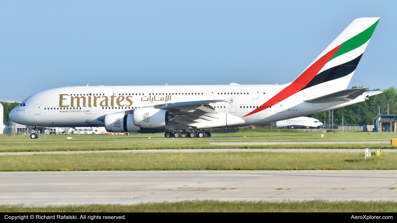 Photo of A6-EVA - Emirates Airbus A380-800 at MAN on AeroXplorer Aviation Database