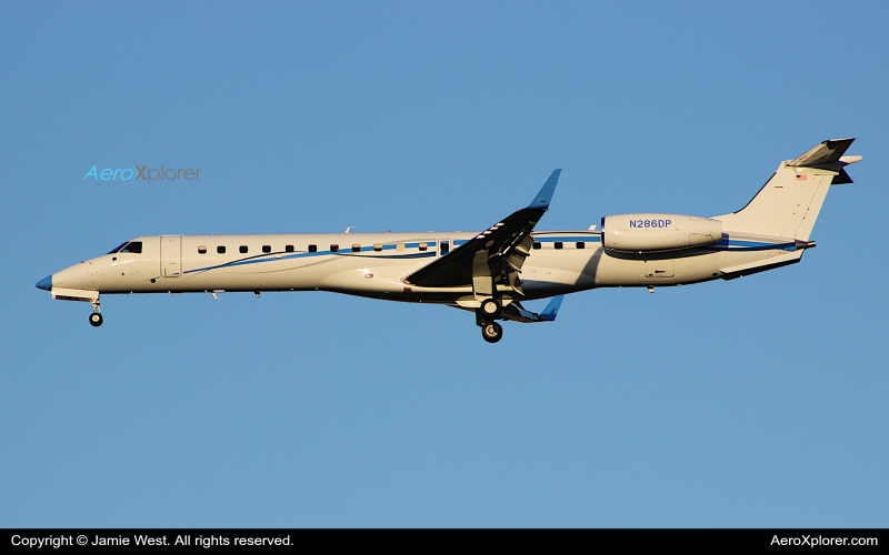 Photo of N286DP - Intel Air Shuttle Embraer ERJ145 at SJC on AeroXplorer Aviation Database