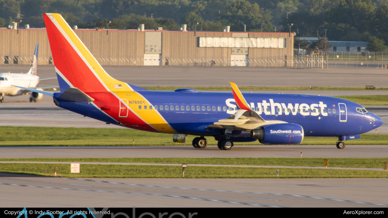 Photo of N7886A - Southwest Airlines Boeing 737-700 at IND on AeroXplorer Aviation Database