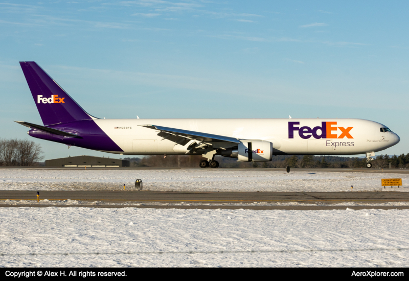 Photo of N288FE - FedEx Boeing 767-300F at MHT on AeroXplorer Aviation Database