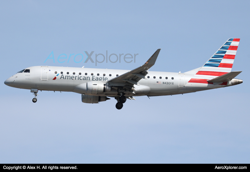 Photo of N430YX - American Eagle Embraer E175 at BOS on AeroXplorer Aviation Database