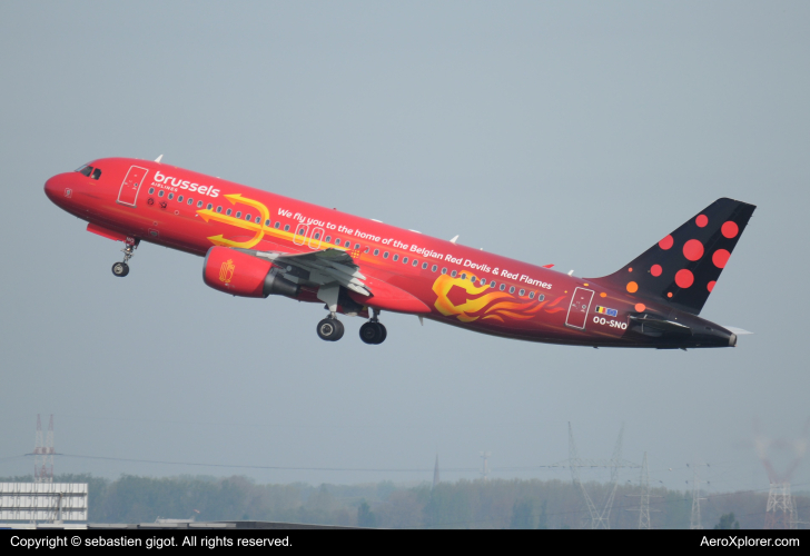 Photo of OO-SNO - Brussels Airlines Airbus A320 at EBBR on AeroXplorer Aviation Database