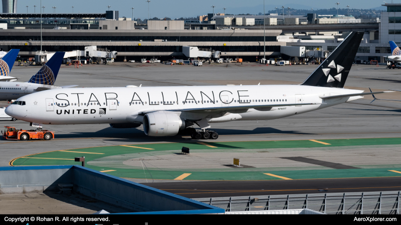 Photo of N78017 - United Airlines Boeing 777-200ER at SFO on AeroXplorer Aviation Database