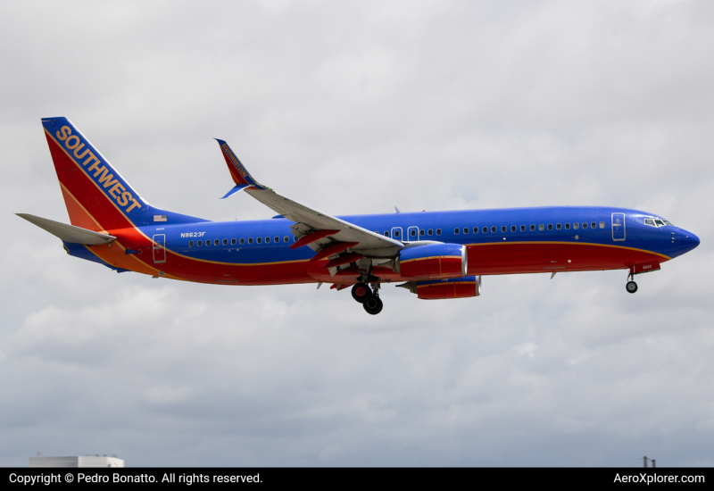 Photo of N8623F - Southwest Airlines Boeing 737-800 at MIA on AeroXplorer Aviation Database