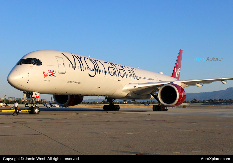 Photo of G-VTEA - Virgin Atlantic Airbus A350-1000 at SJC on AeroXplorer Aviation Database