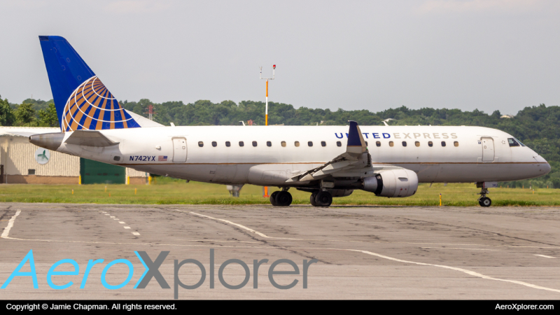Photo of N742YX - United Airlines Embraer E175 at AVP on AeroXplorer Aviation Database