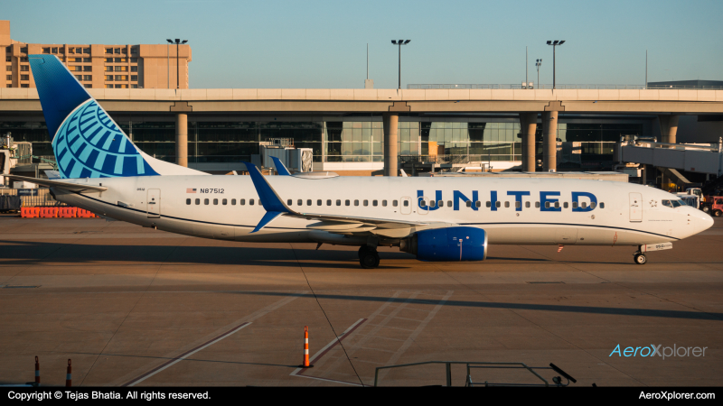 Photo of N87512 - United Airlines Boeing 737-800 at DFW on AeroXplorer Aviation Database