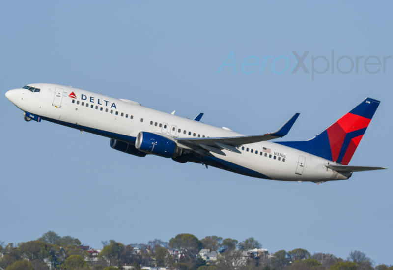 Photo of N3768 - Delta Airlines Boeing 737-800 at BOS on AeroXplorer Aviation Database