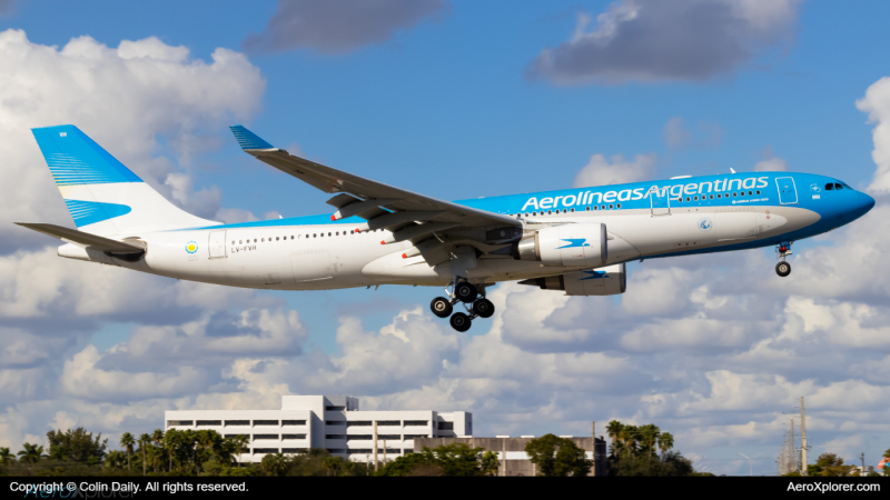 Photo of LV-FVH - Aerolineas Argentias Airbus A330-200 at MIA on AeroXplorer Aviation Database