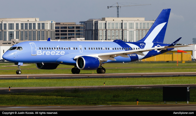 Photo of N235BZ - Breeze Airways Airbus A220-300 at TPA on AeroXplorer Aviation Database