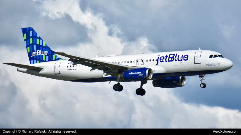 Photo of N793JB - JetBlue Airways Airbus A320 at MCO on AeroXplorer Aviation Database