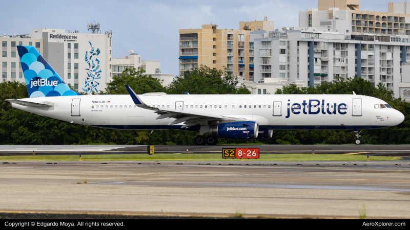 Photo of N903JB - JetBlue Airways Airbus A321-200 at SJU on AeroXplorer Aviation Database