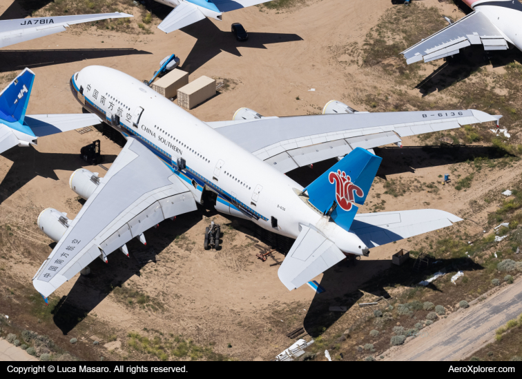 Photo of B-6136 - China Southern Airlines Airbus A380-800 at MHV on AeroXplorer Aviation Database