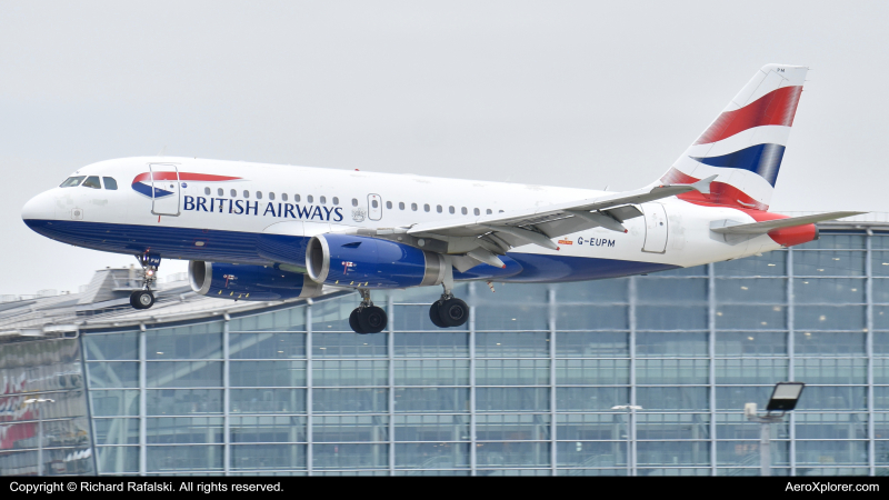 Photo of G-EUPM - British Airways Airbus A319 at LHR on AeroXplorer Aviation Database