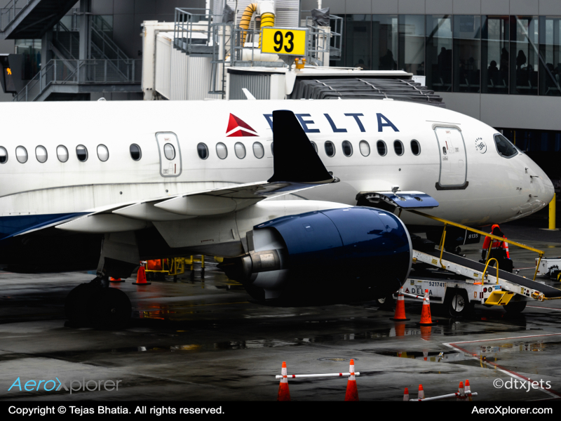 Photo of N135DU - Delta Airlines Airbus A220-100 at LGA on AeroXplorer Aviation Database