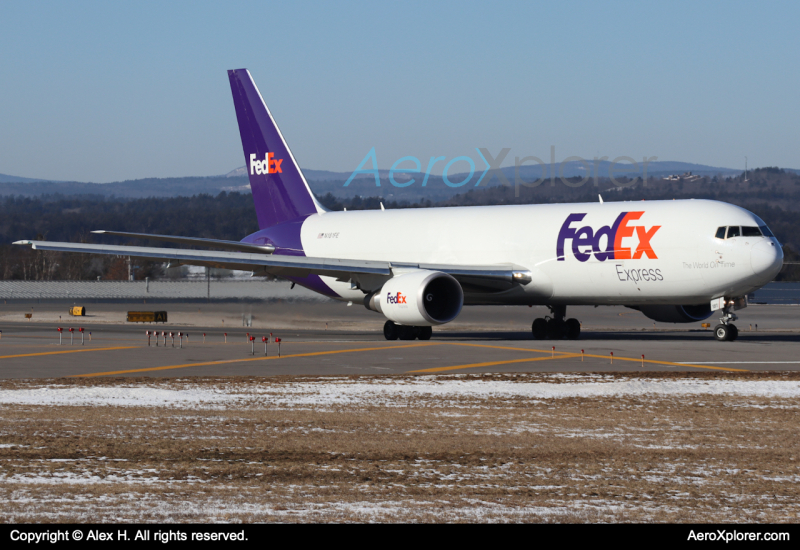Photo of N181FE - FedEx Boeing 767-300F at KMHT on AeroXplorer Aviation Database