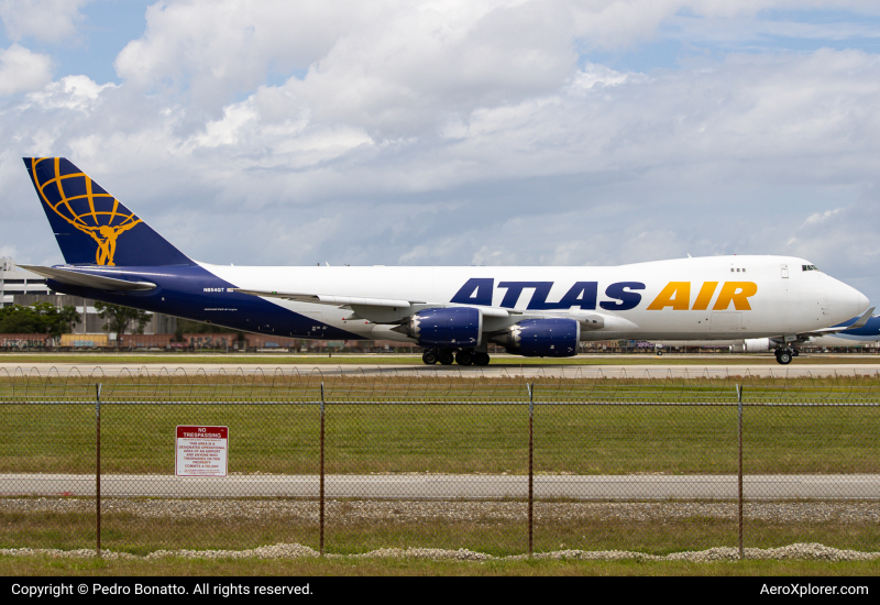 Photo of N854GT - Atlas Air Boeing 747-8F at MIA on AeroXplorer Aviation Database
