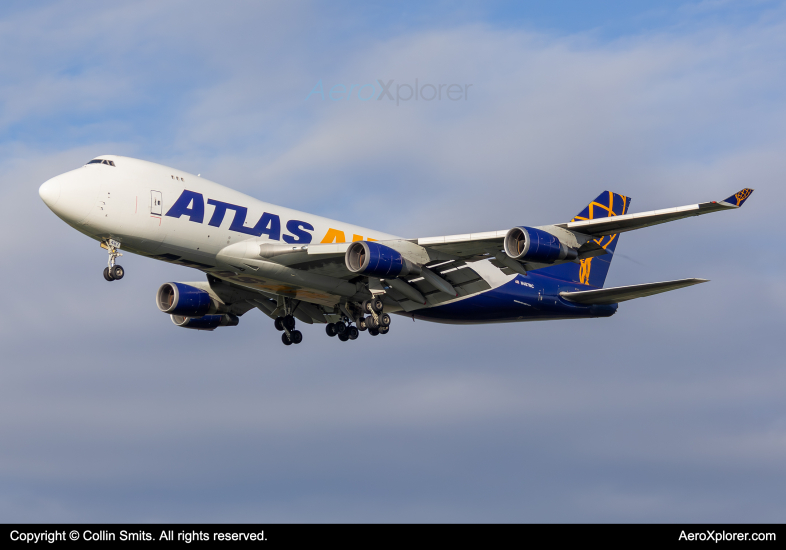 Photo of N487MC - Atlas Air Boeing 747-400 at AMS on AeroXplorer Aviation Database